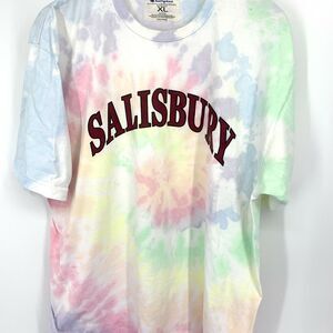 Champion Tie Dye SALISBURY Spell Out T Shirt XL Unisex